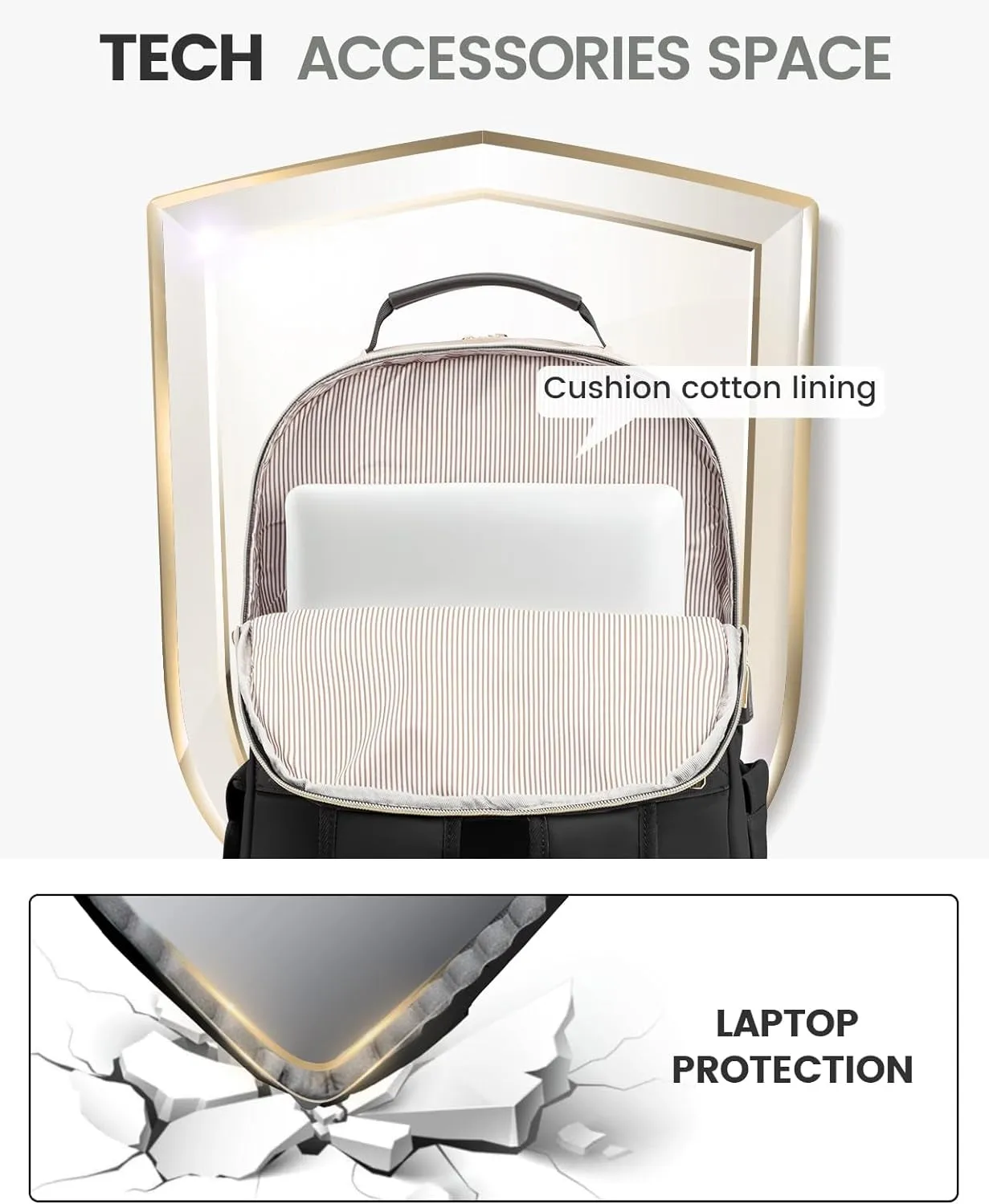 Travel Laptop Backpack for Women with USB Charging Port Fit 15.6 Inch Laptop