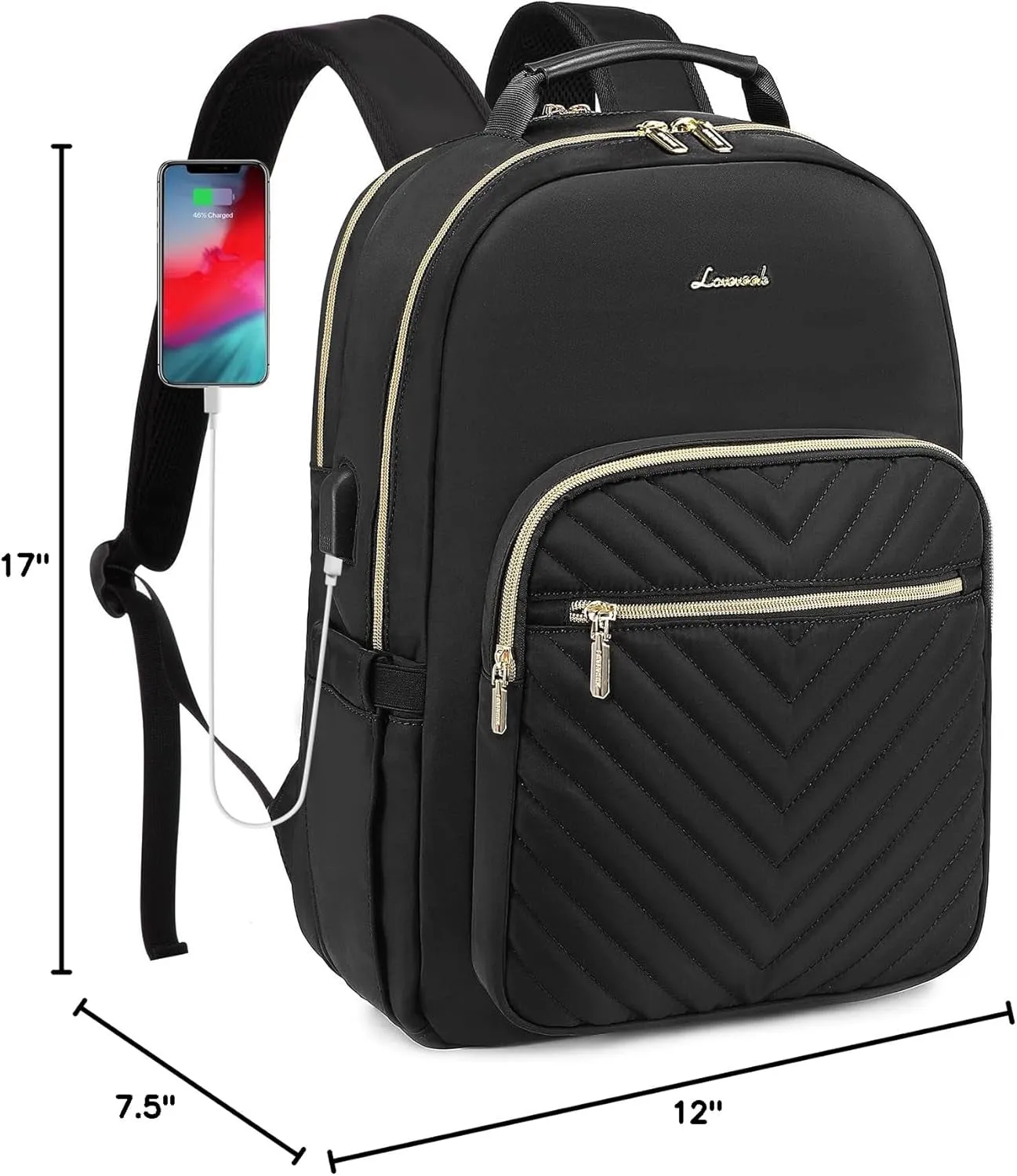 Travel Laptop Backpack for Women with USB Charging Port Fit 15.6 Inch Laptop