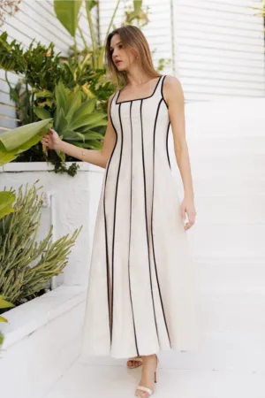 Tricia Contrast Linen Dress