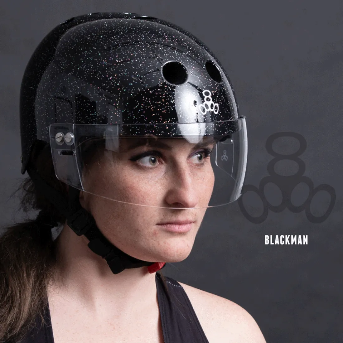 Triple 8 The Visor Certified Helmet SS Black Glitter