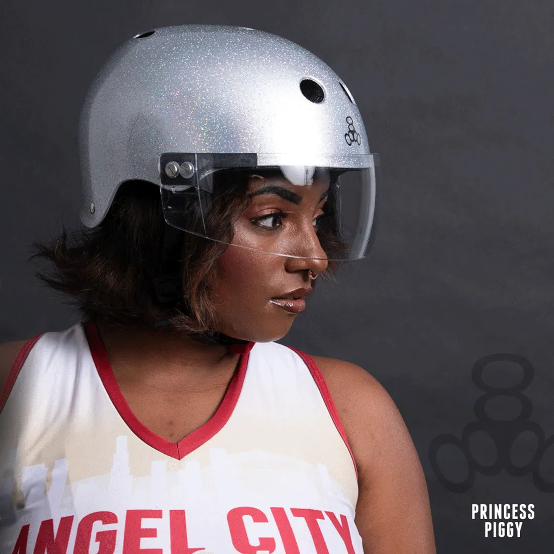 Triple 8 The Visor Certified Helmet SS Silver Glitter