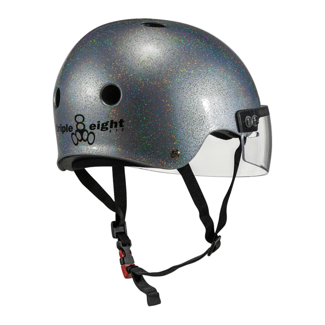Triple 8 The Visor Certified Helmet SS Silver Glitter