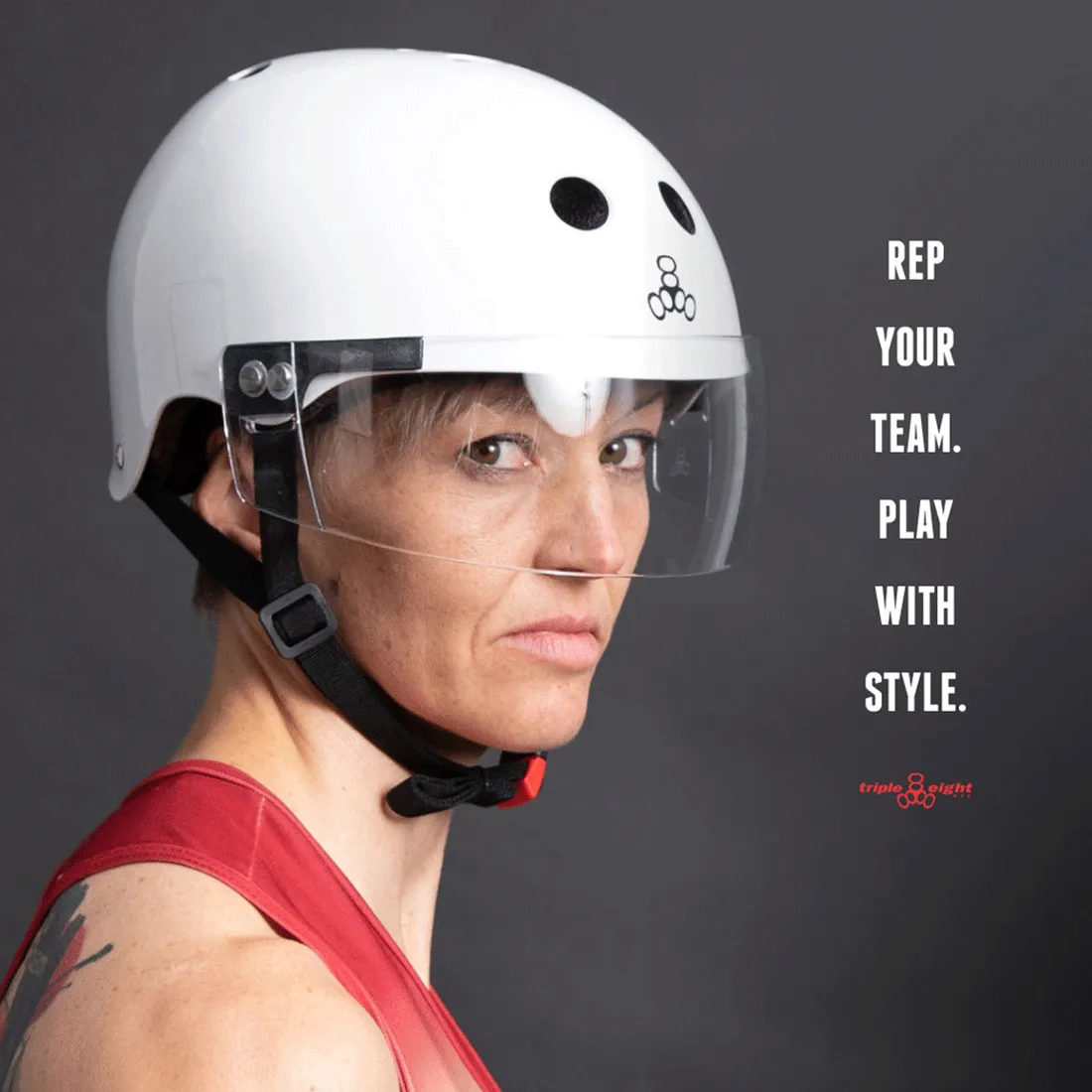 Triple 8 The Visor Certified Helmet SS White Gloss