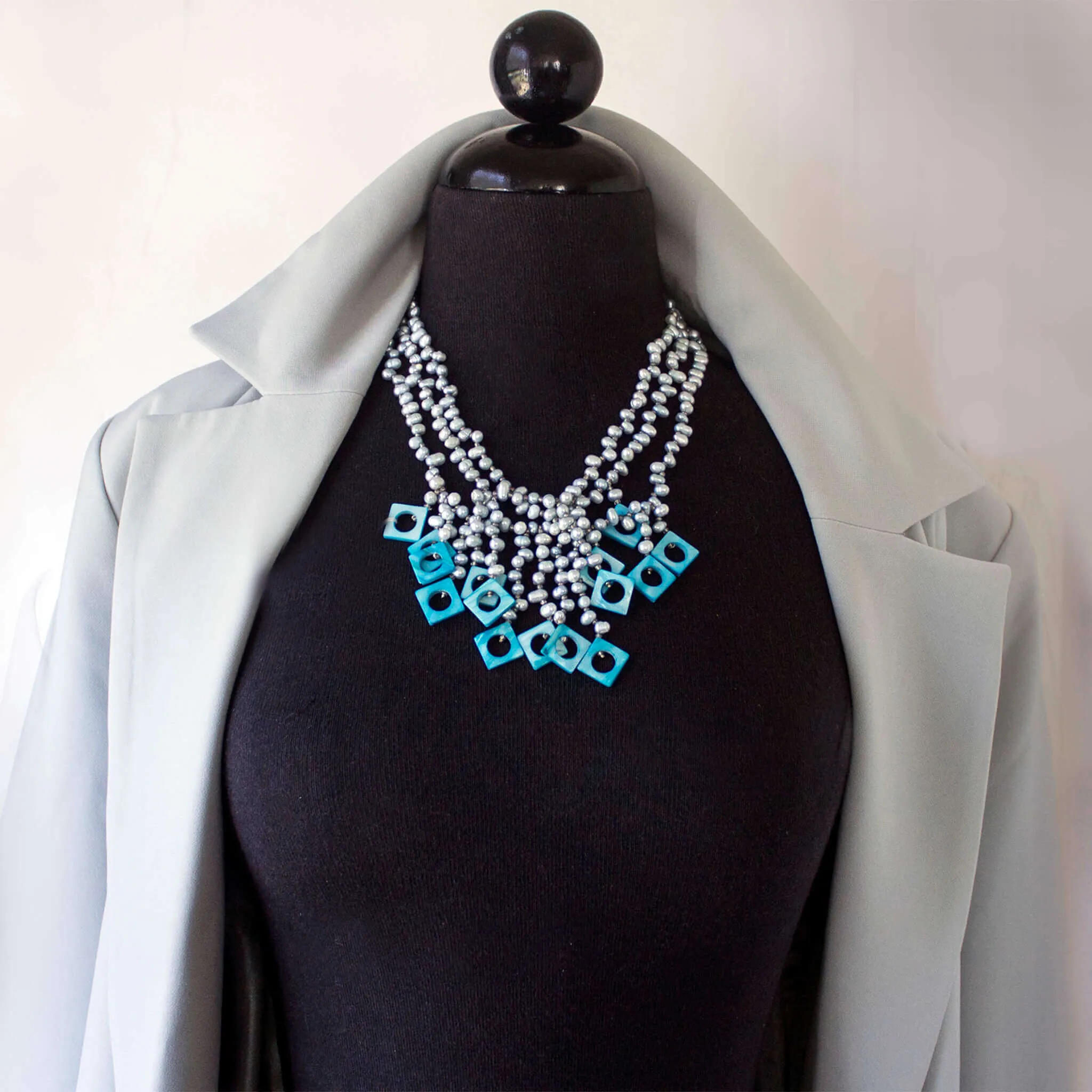 Turqoise Shell Pearl Necklace