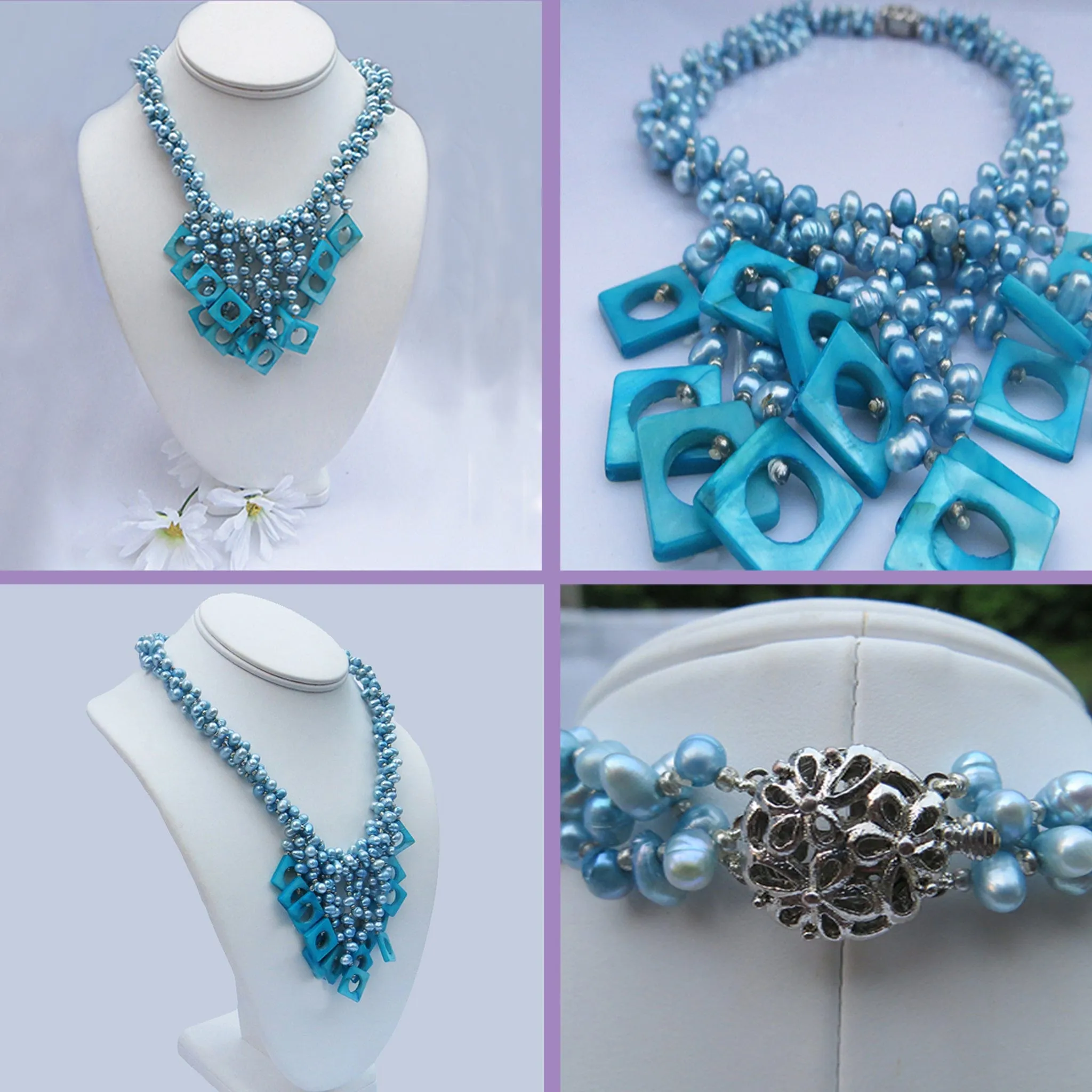 Turqoise Shell Pearl Necklace