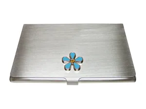Turquoise Flower Business Card Holder