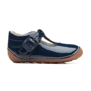 UK 2 Navy Patent Tiny Beat T Bar