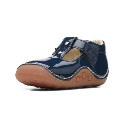 UK 2 Navy Patent Tiny Beat T Bar