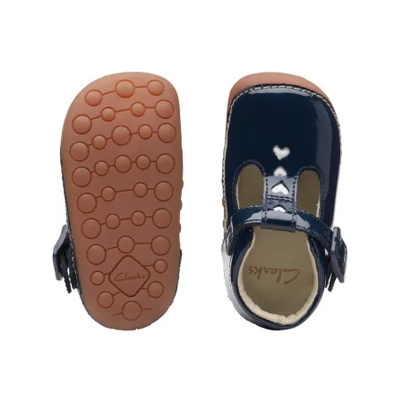 UK 2 Navy Patent Tiny Beat T Bar