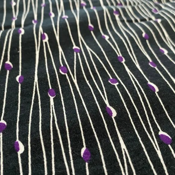 Ulla Popken Dress Plus Size 24/26 Black White Purple Resort V Neck Pocket Empire