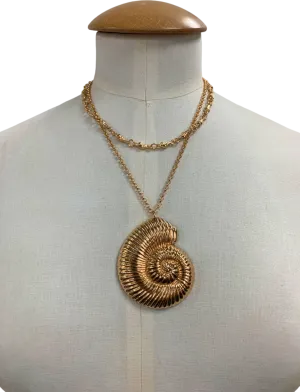Unbranded Gold Nautilus Shell Pendant Necklace One Size