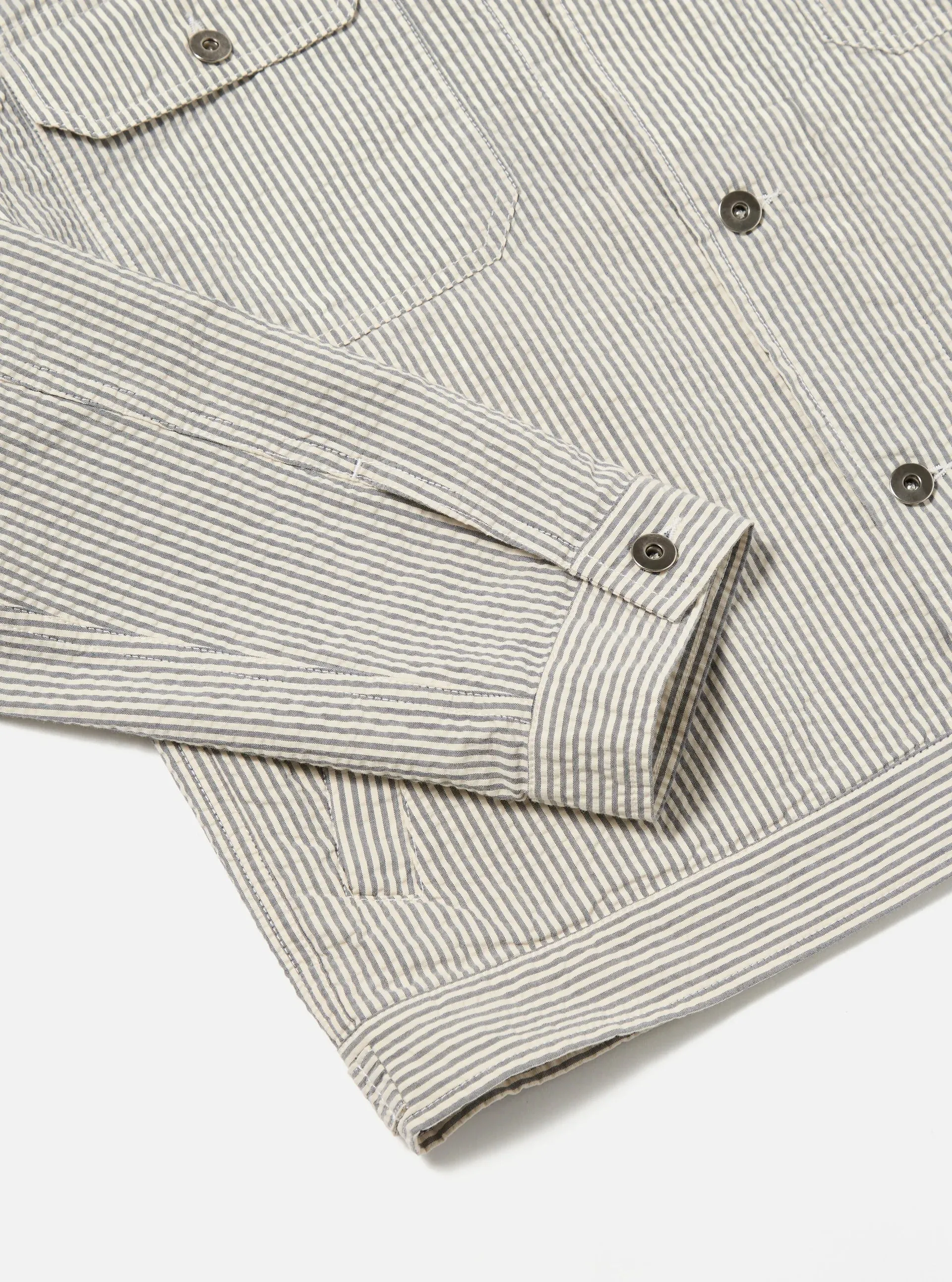 Universal Works - Trucker Jacket - Grey Derby Stripe
