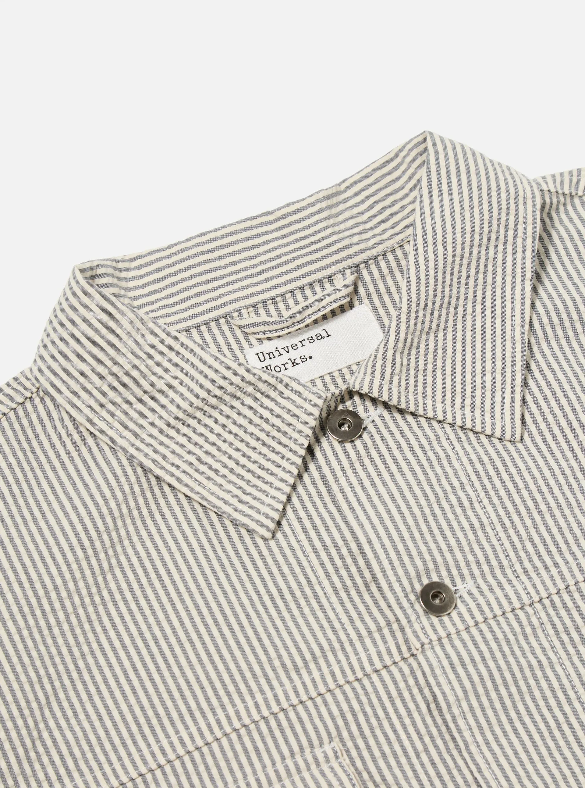 Universal Works - Trucker Jacket - Grey Derby Stripe