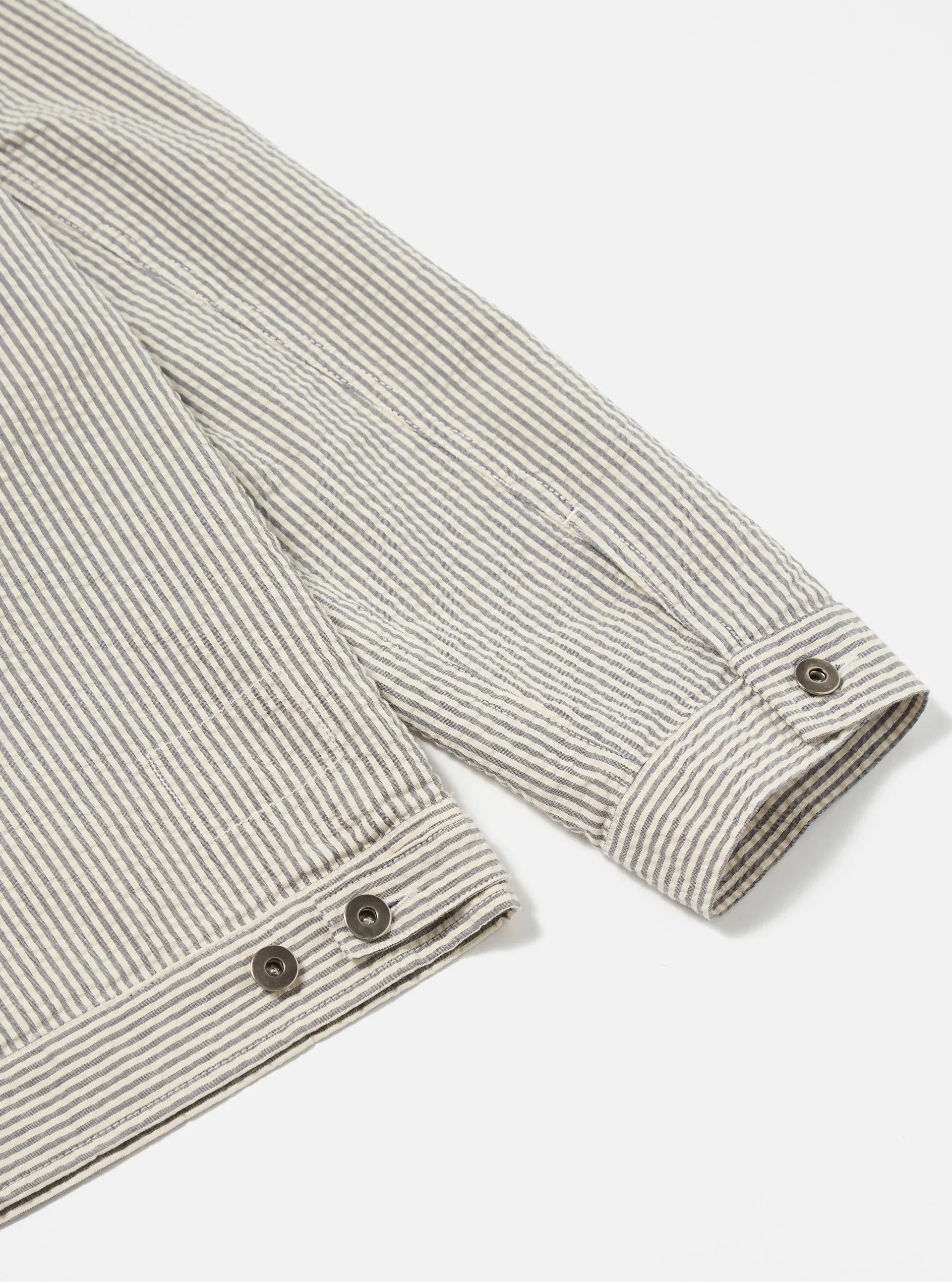 Universal Works - Trucker Jacket - Grey Derby Stripe