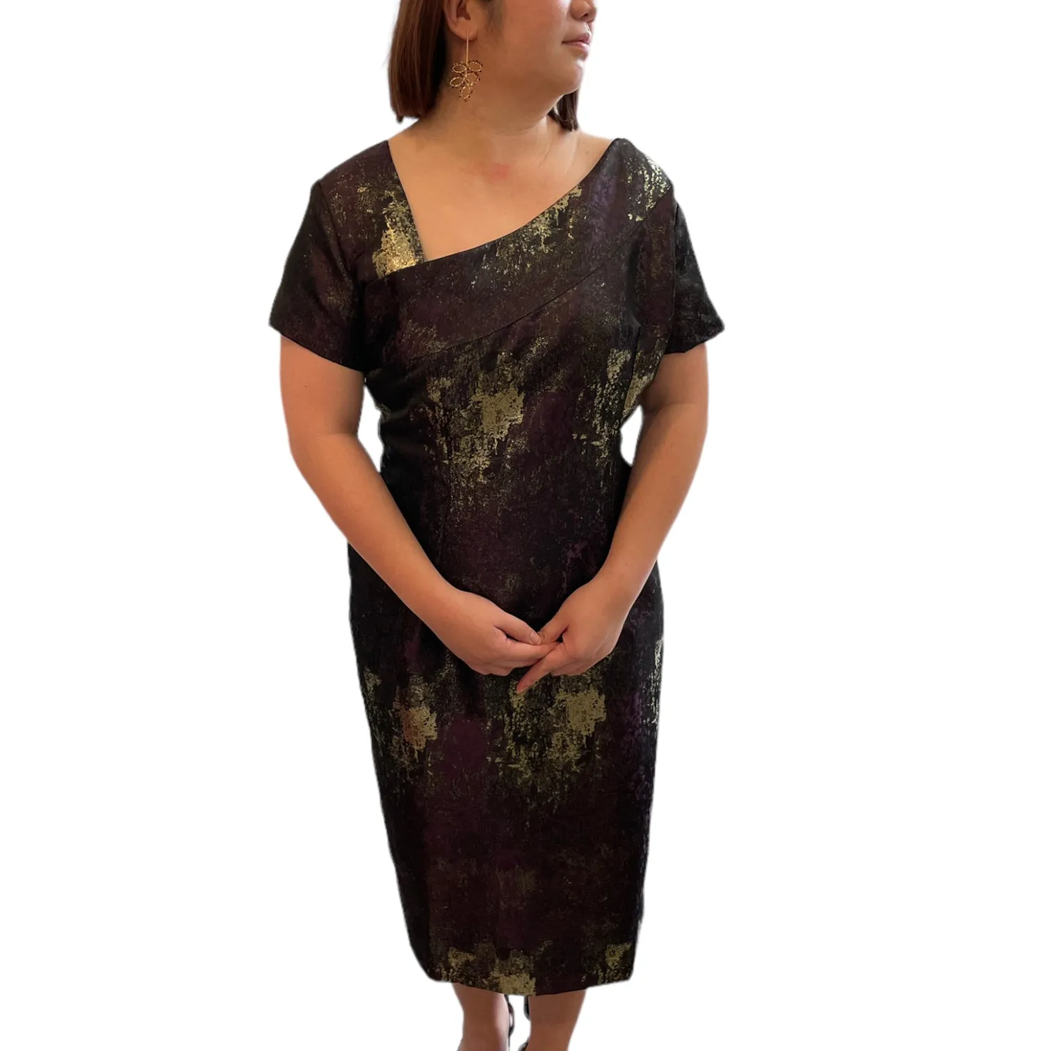 UNIVERSE- EDGY SILK BROCADE CUSTOMIZABLE EVENT COCKTAIL DRESS - VARIOUS COLORS