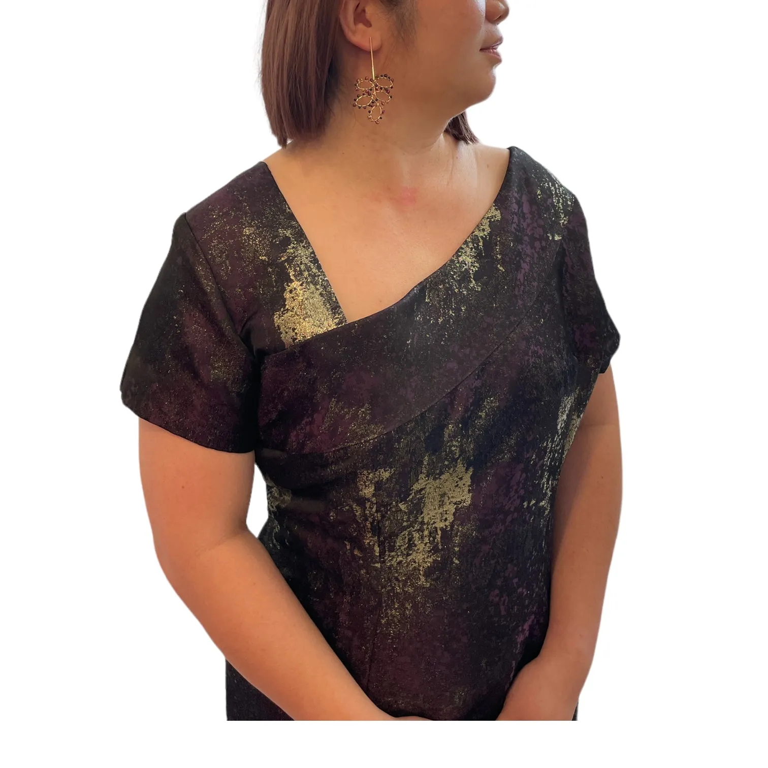 UNIVERSE- EDGY SILK BROCADE CUSTOMIZABLE EVENT COCKTAIL DRESS - VARIOUS COLORS