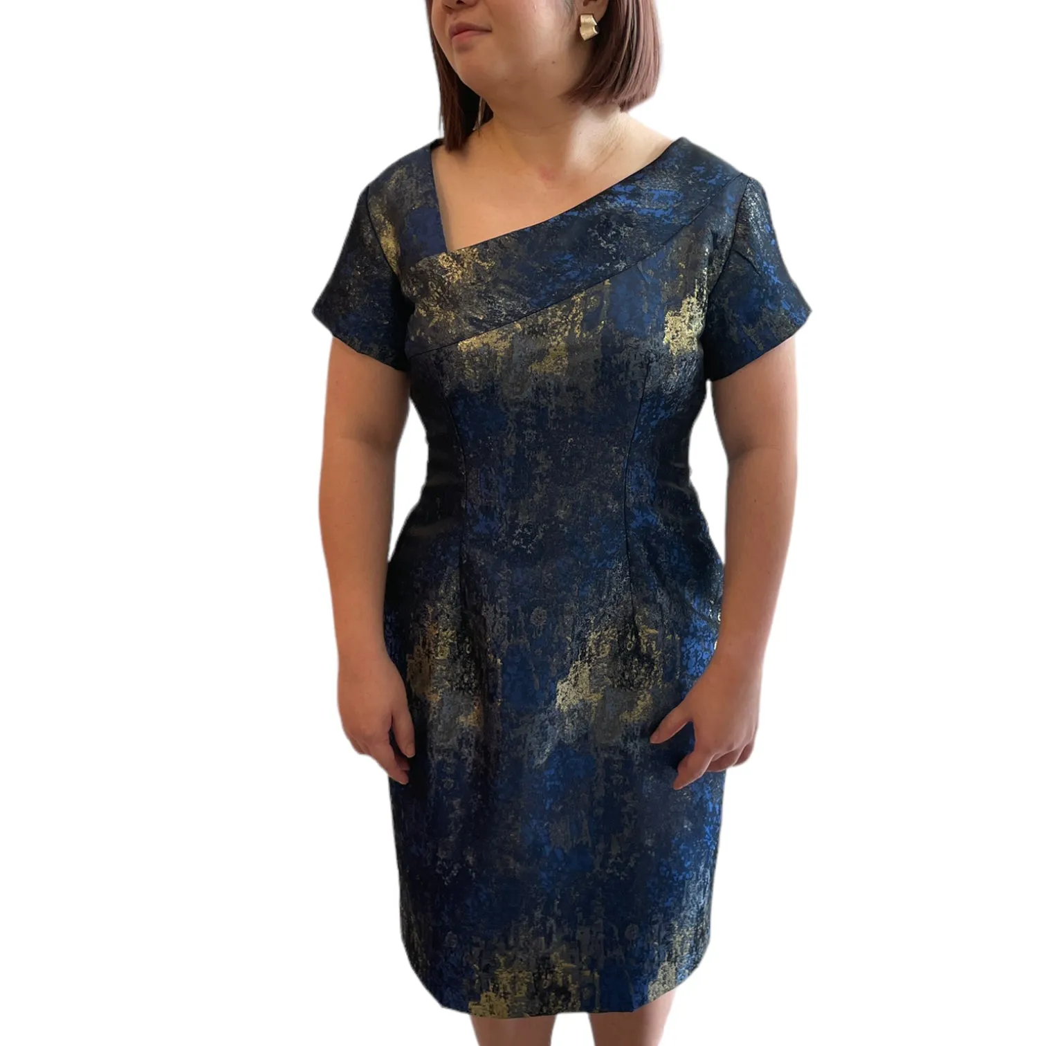 UNIVERSE- EDGY SILK BROCADE CUSTOMIZABLE EVENT COCKTAIL DRESS - VARIOUS COLORS