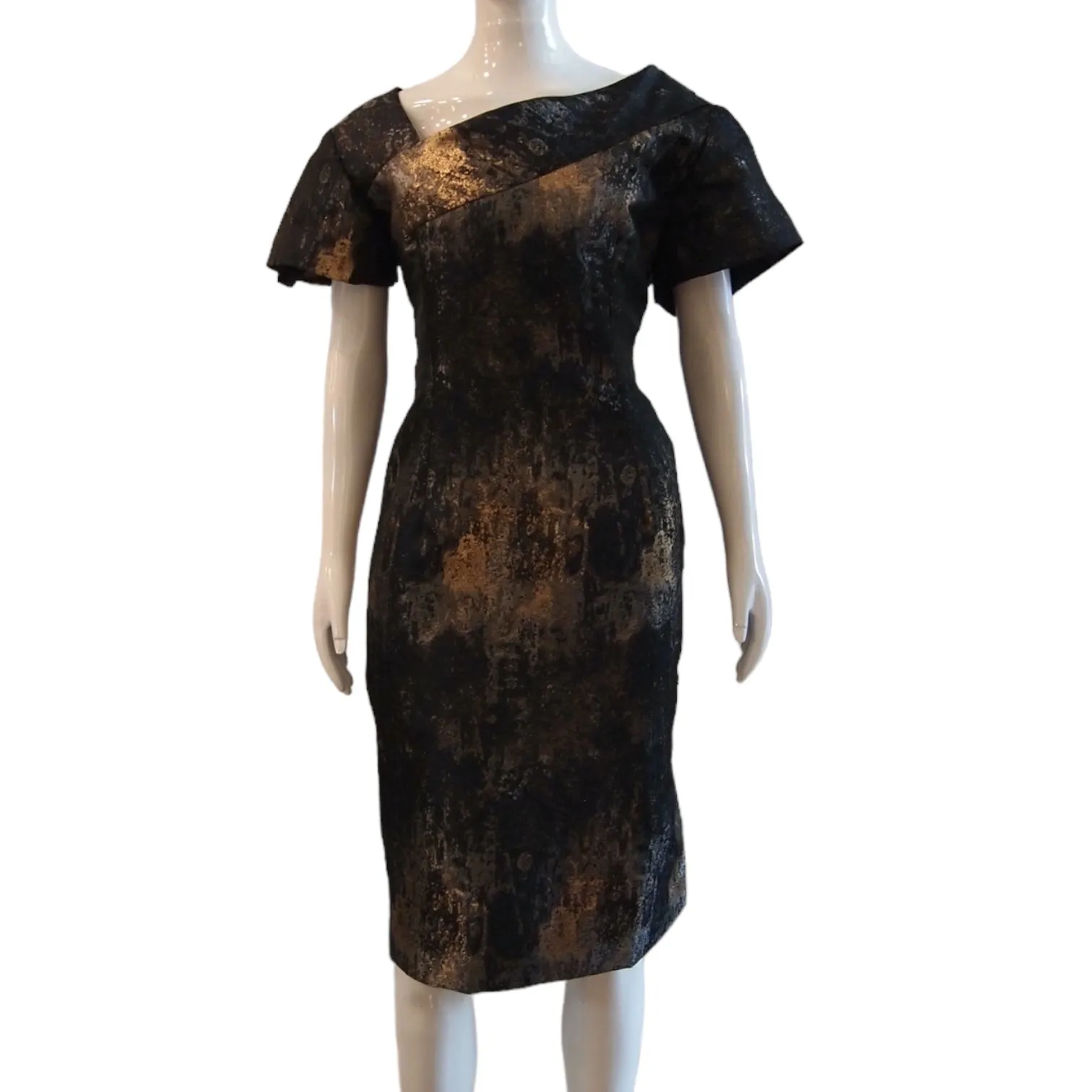 UNIVERSE- EDGY SILK BROCADE CUSTOMIZABLE EVENT COCKTAIL DRESS - VARIOUS COLORS