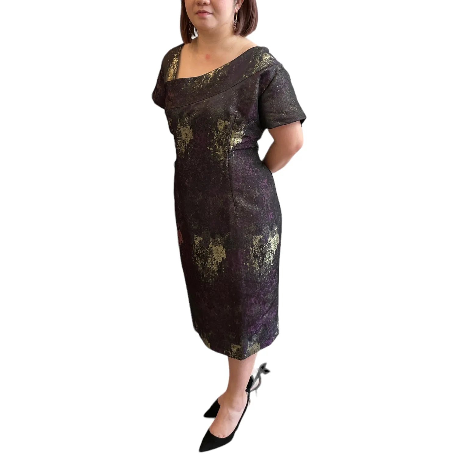 UNIVERSE- EDGY SILK BROCADE CUSTOMIZABLE EVENT COCKTAIL DRESS - VARIOUS COLORS