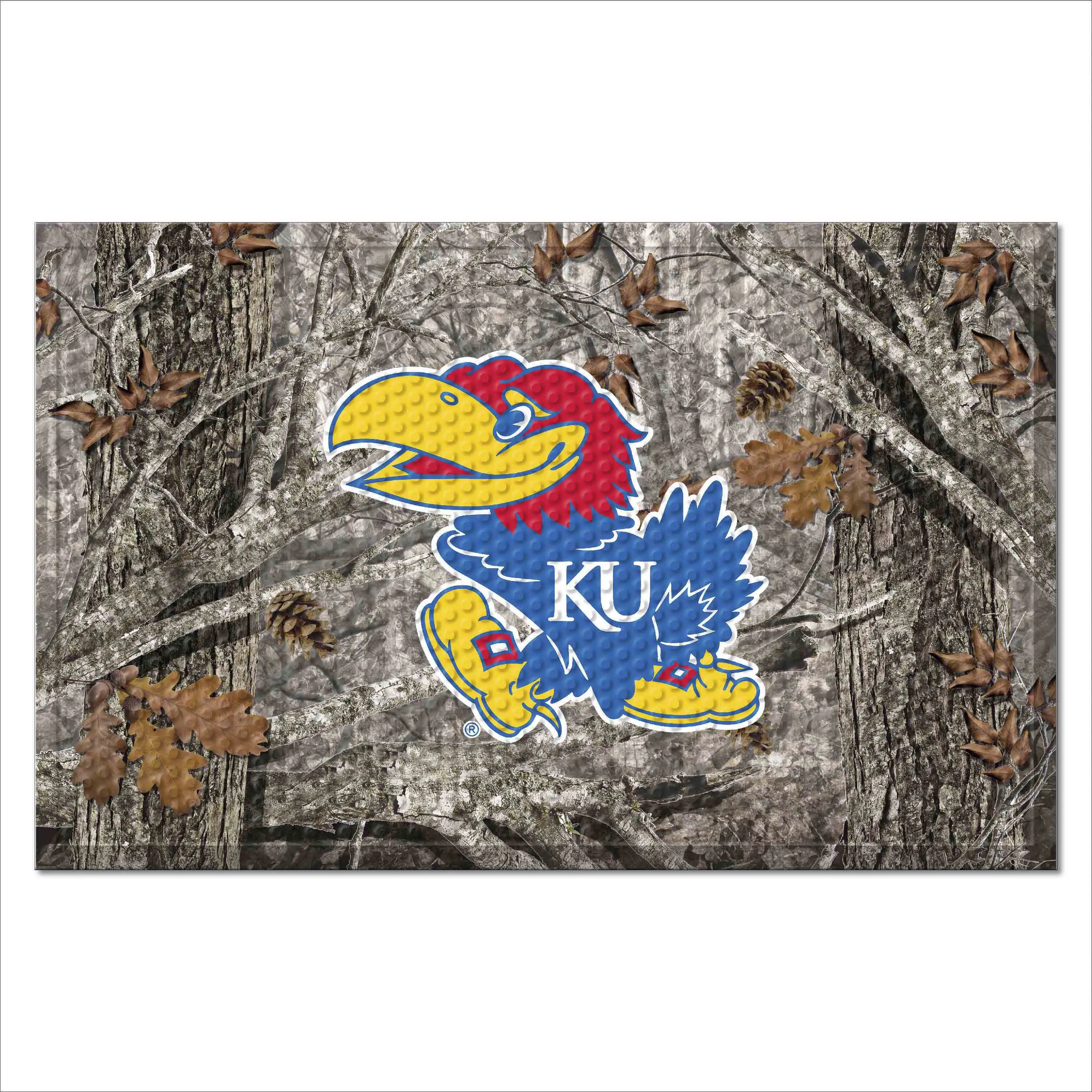 University of Kansas Camo Scraper Mat