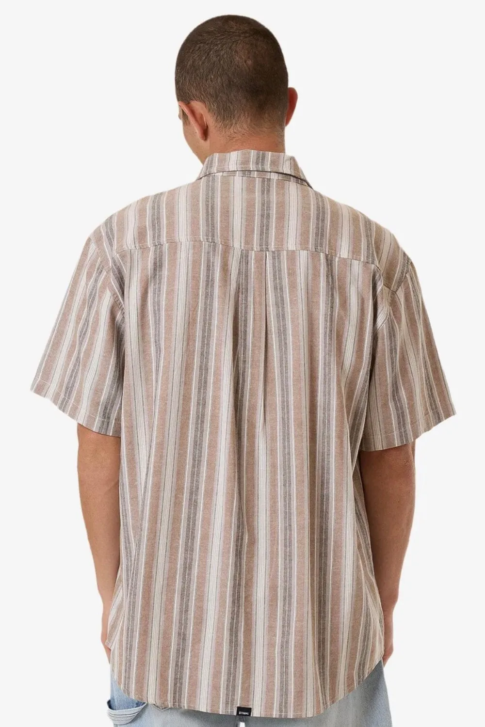 Unlocked Stripe Short Sleeve Shirt Breen