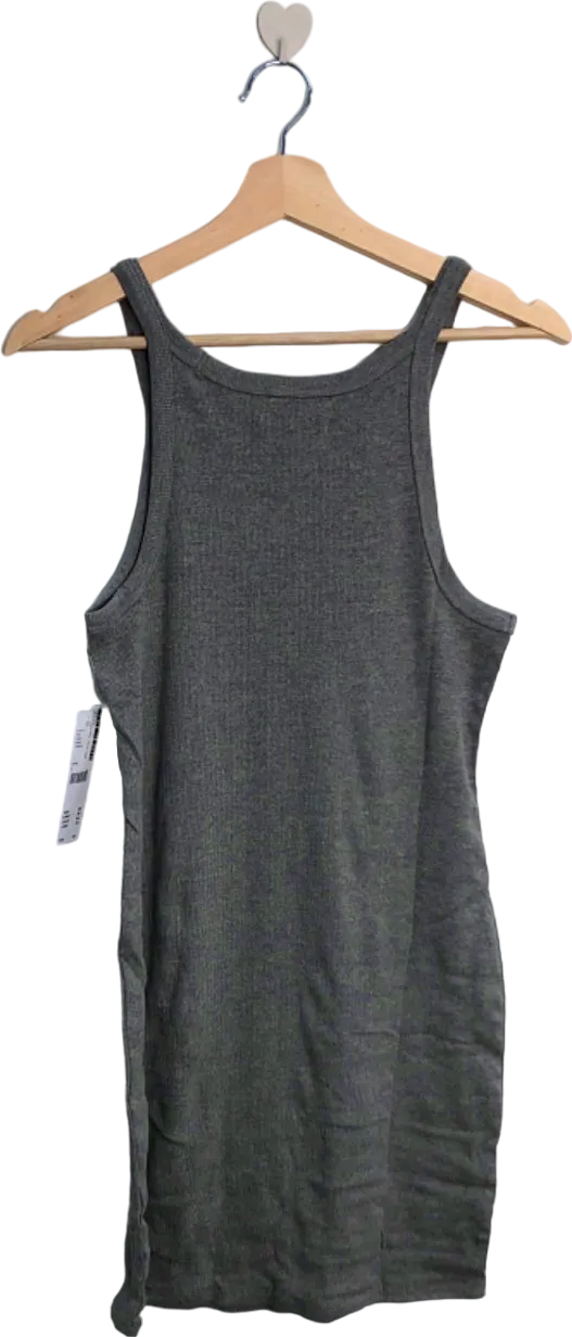 Urban Outfitters Grey Ribbed Sleeveless Mini Dress UK L