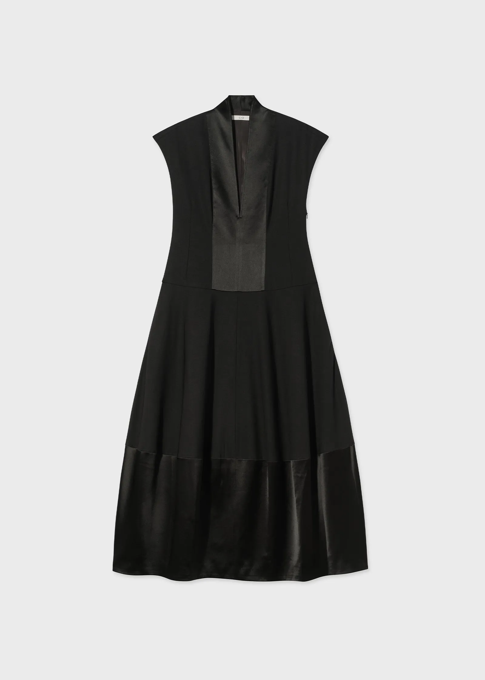 V-Neck Bubble Dress - Black