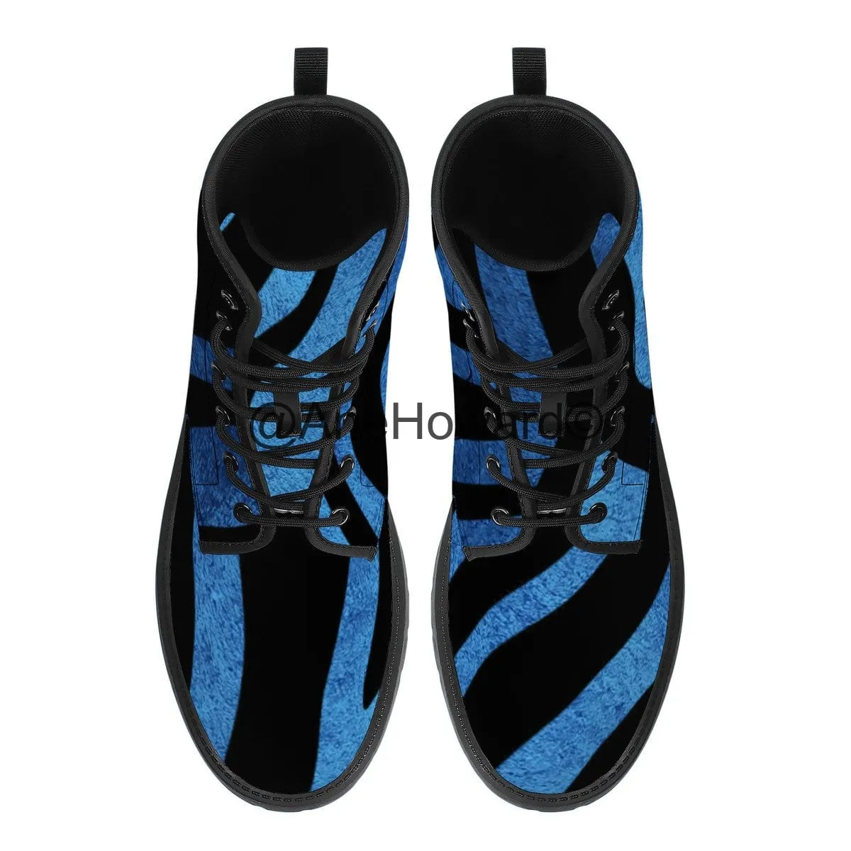 Vegan Leather Boots True Blue Stripes