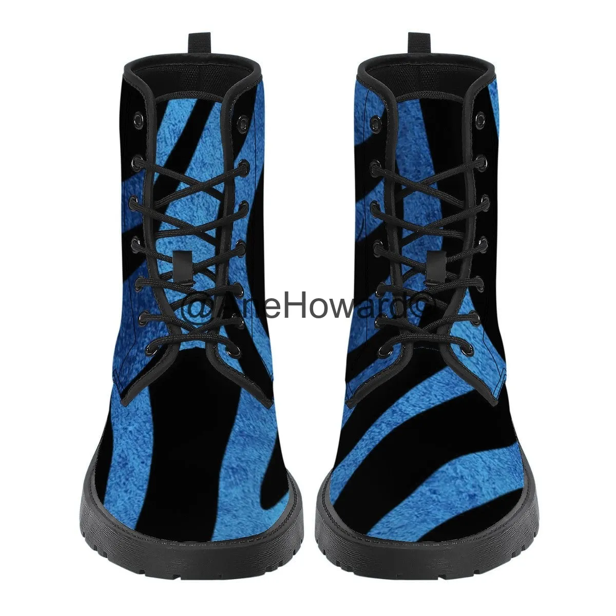 Vegan Leather Boots True Blue Stripes