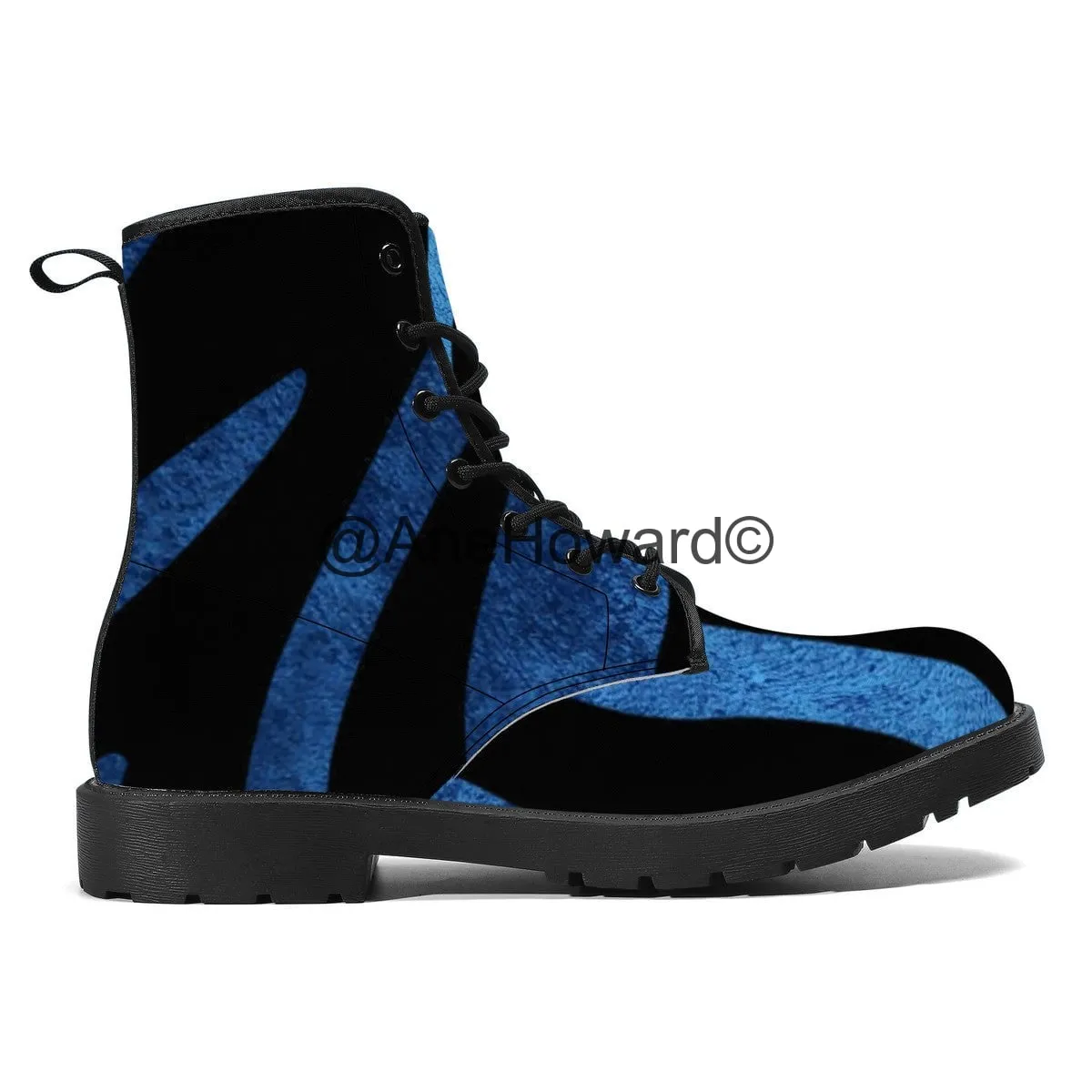 Vegan Leather Boots True Blue Stripes