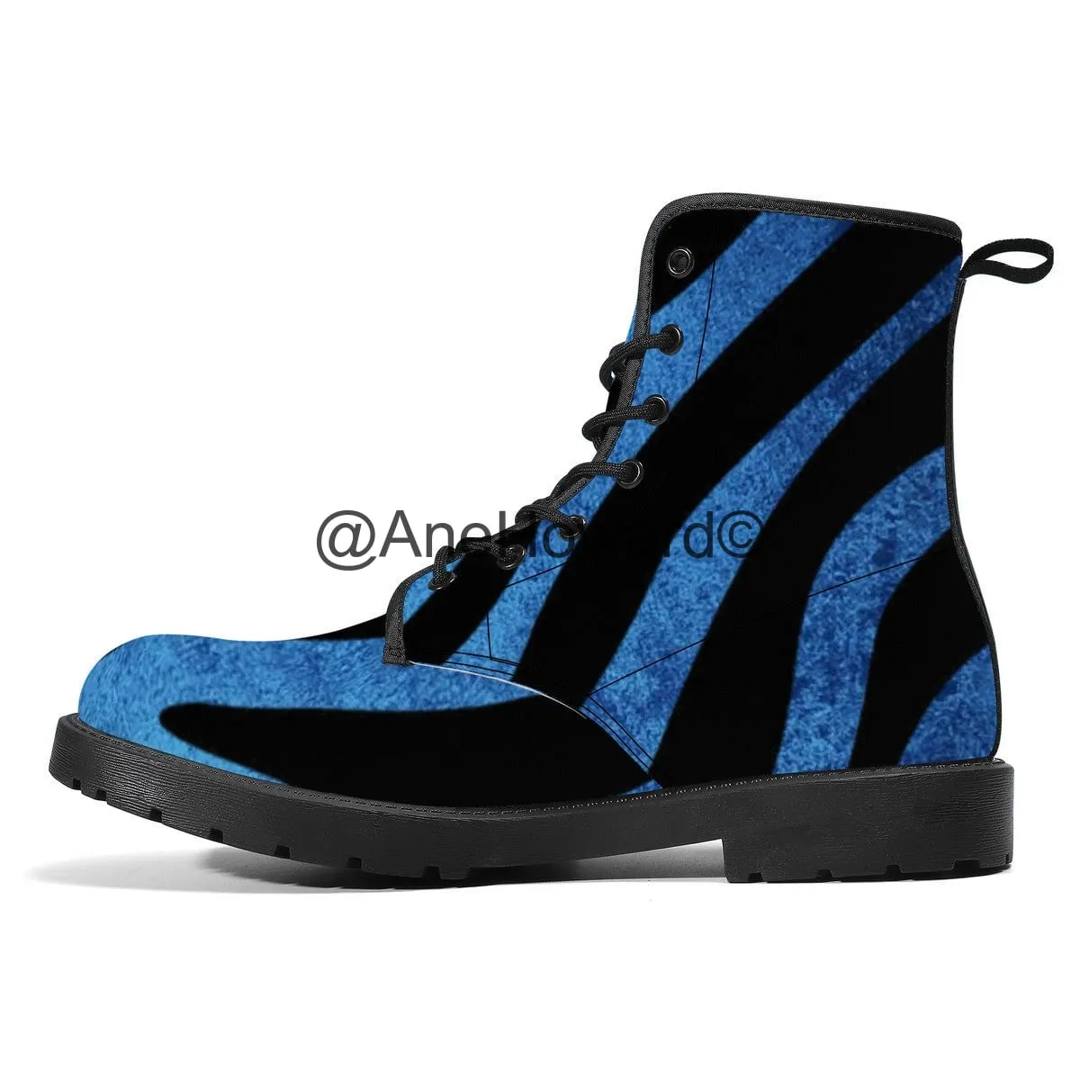 Vegan Leather Boots True Blue Stripes