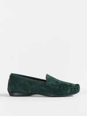 velour moccasin - emerald