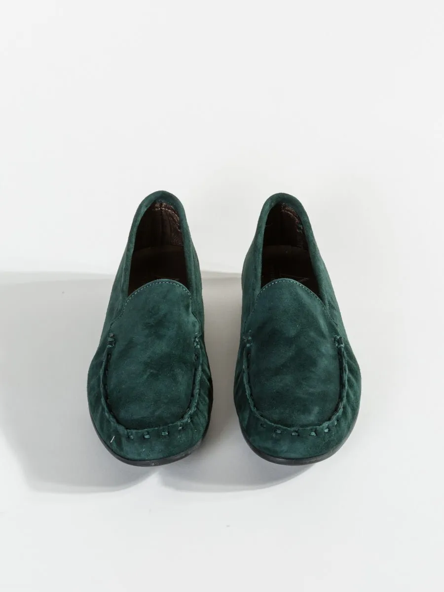 velour moccasin - emerald