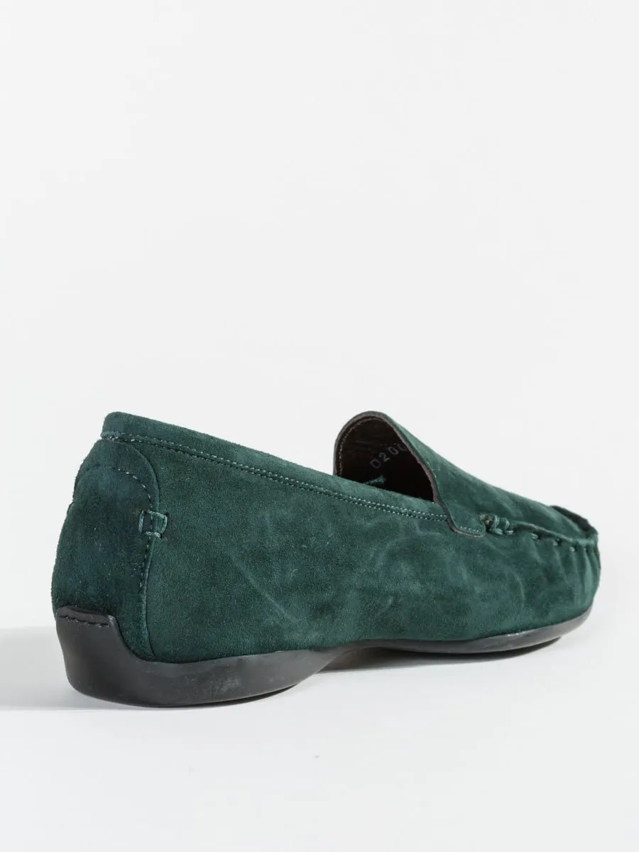 velour moccasin - emerald