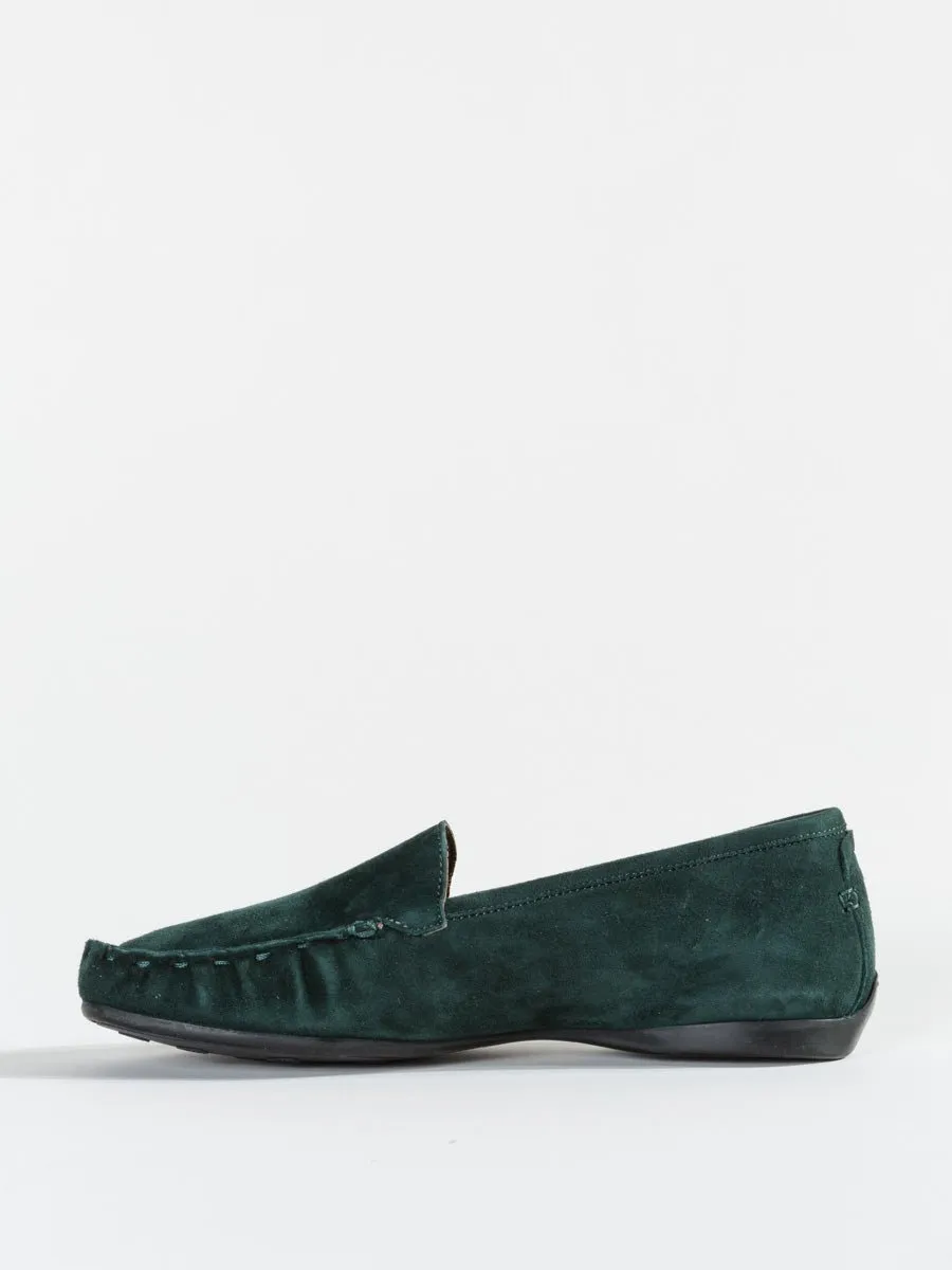velour moccasin - emerald