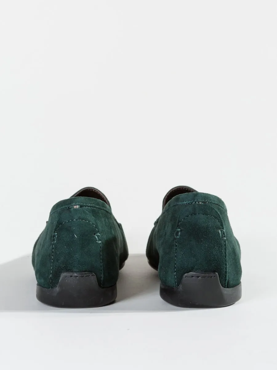 velour moccasin - emerald