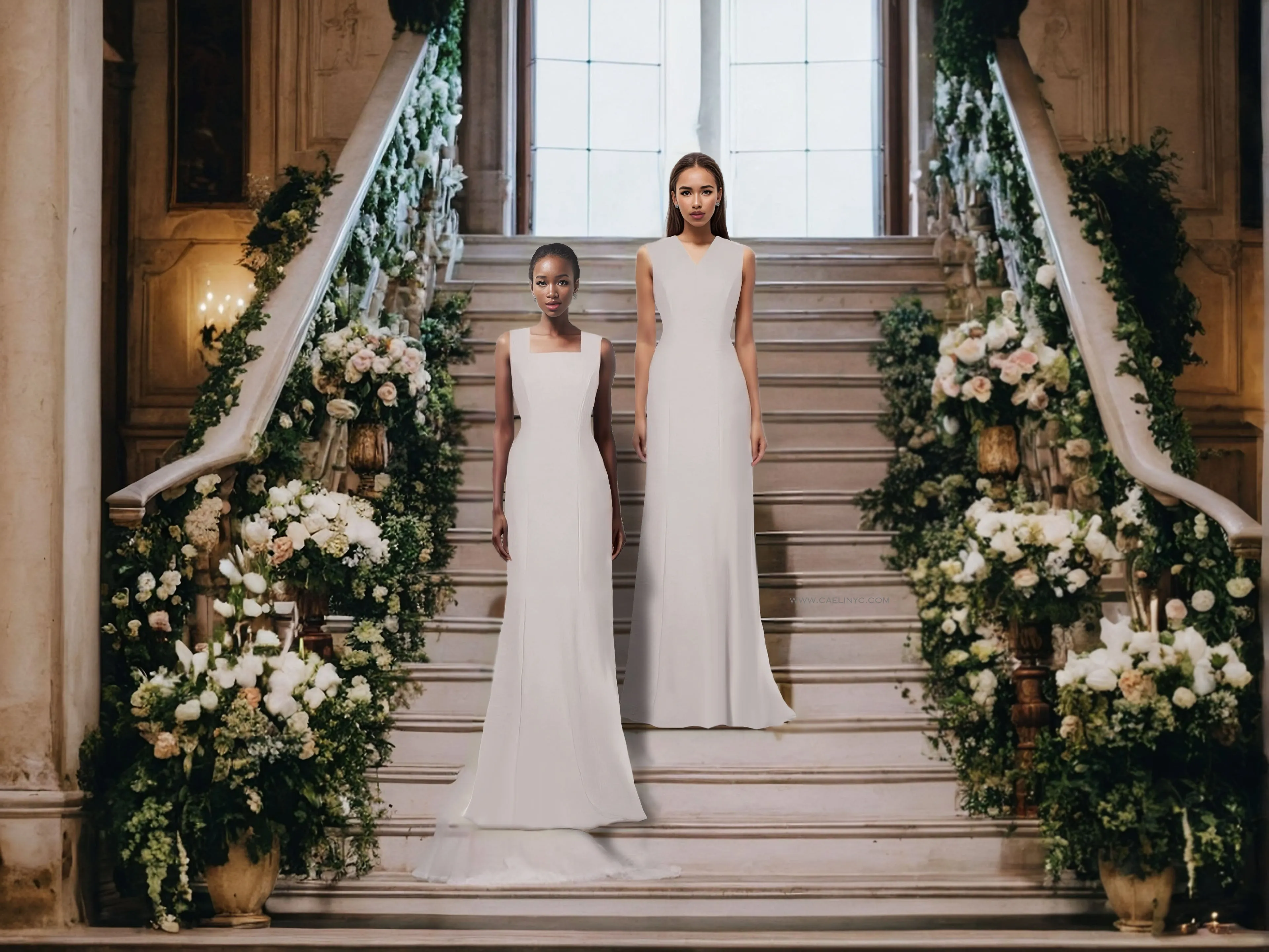 Vienna Minimalist Gown with Square Neckline - More Colors