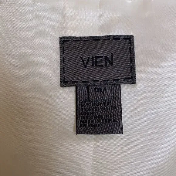 Vien Open Front Embellished Cuff Blazer Cream MP