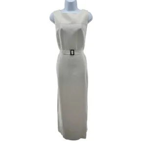 Vintage 1990s Ann Taylor White Linen Maxi Dress Lagenlook Minimalist Sz 14