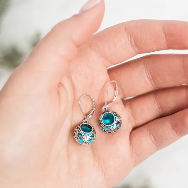 Vintage Lace Sterling Silver Lever Back Earrings