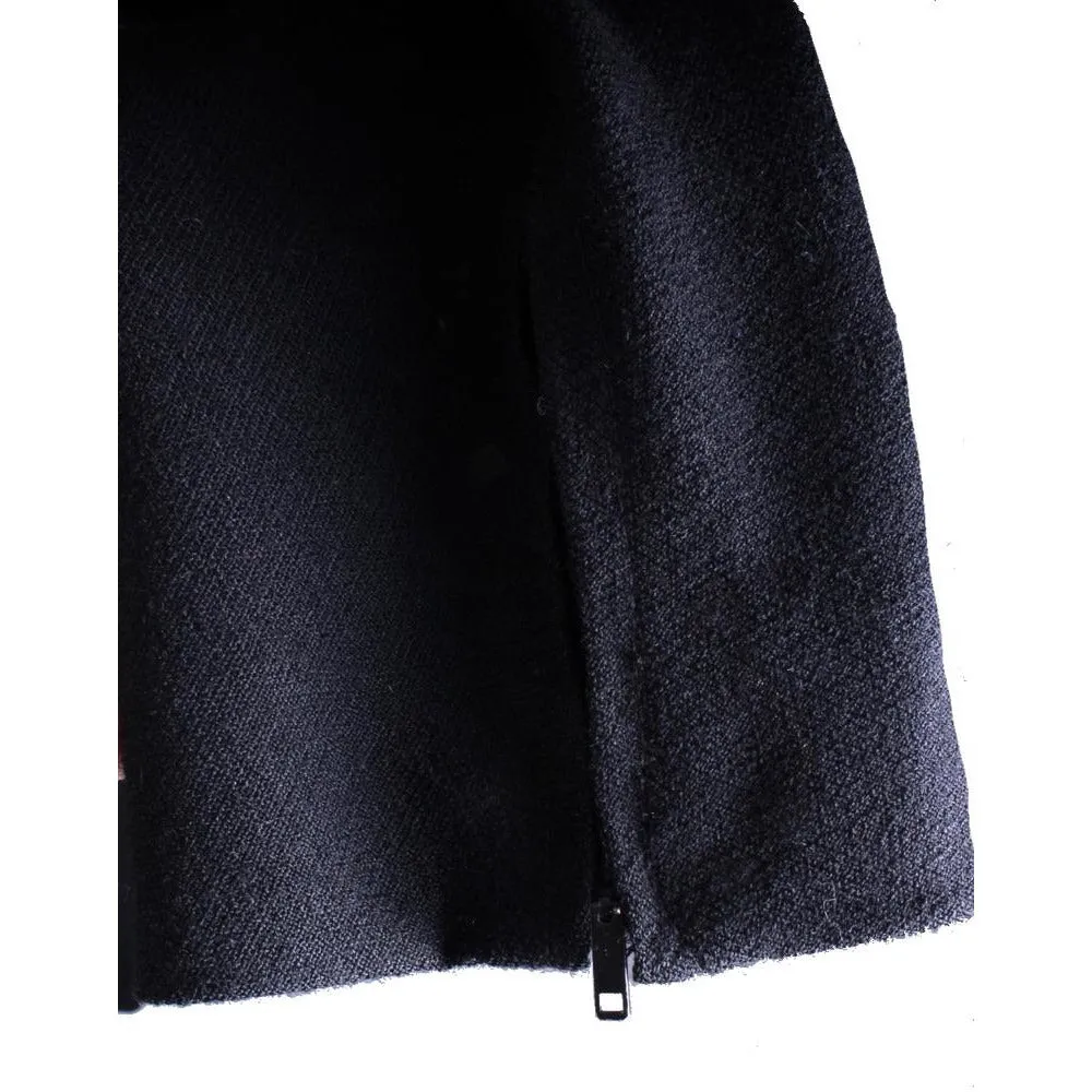 VTG Black Late 1940s Dress With Corde Ball Fringe Hip Detail LBD Wool New Look Womens S/M