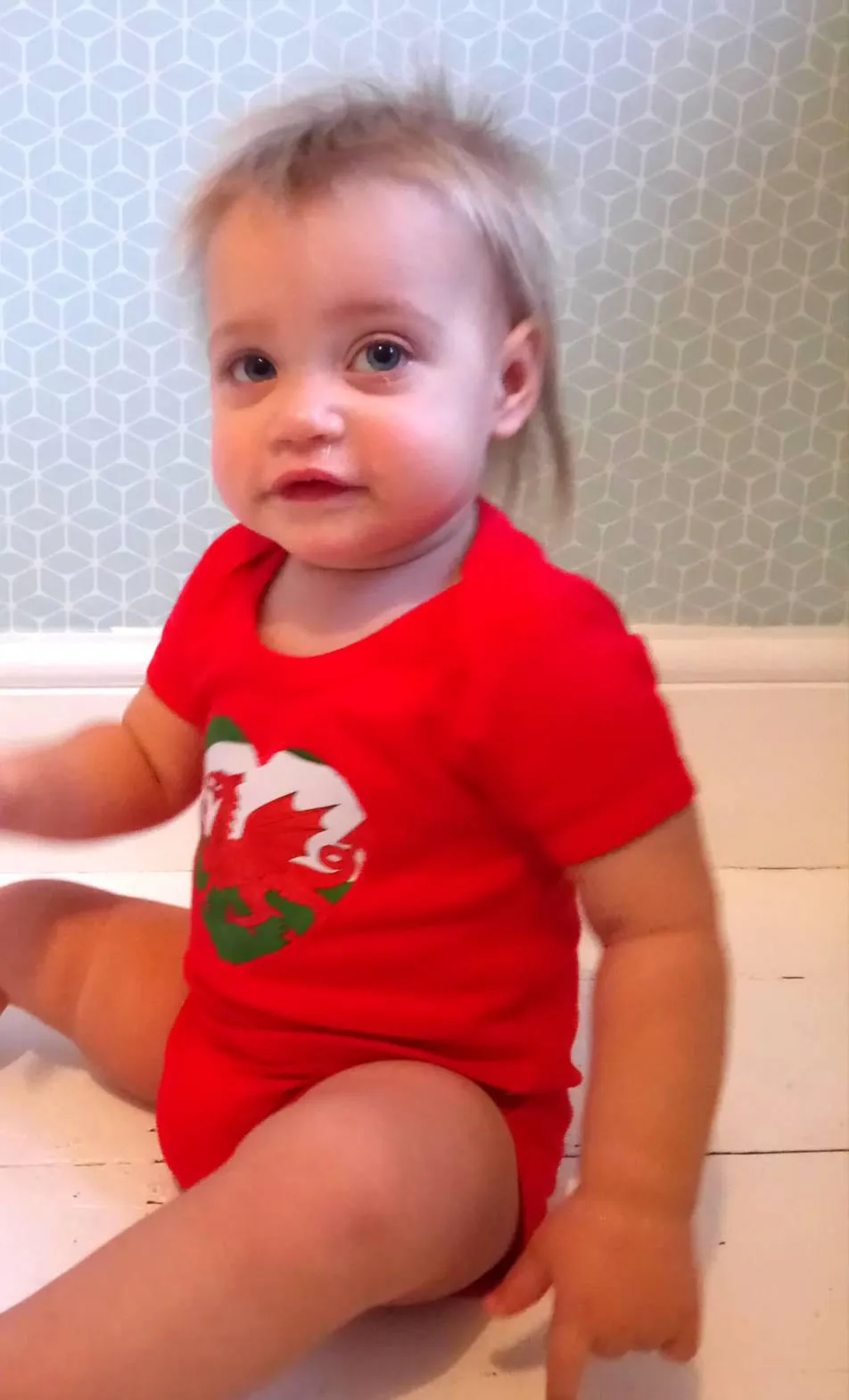 Wales Heart or Star Embroidered Onesie