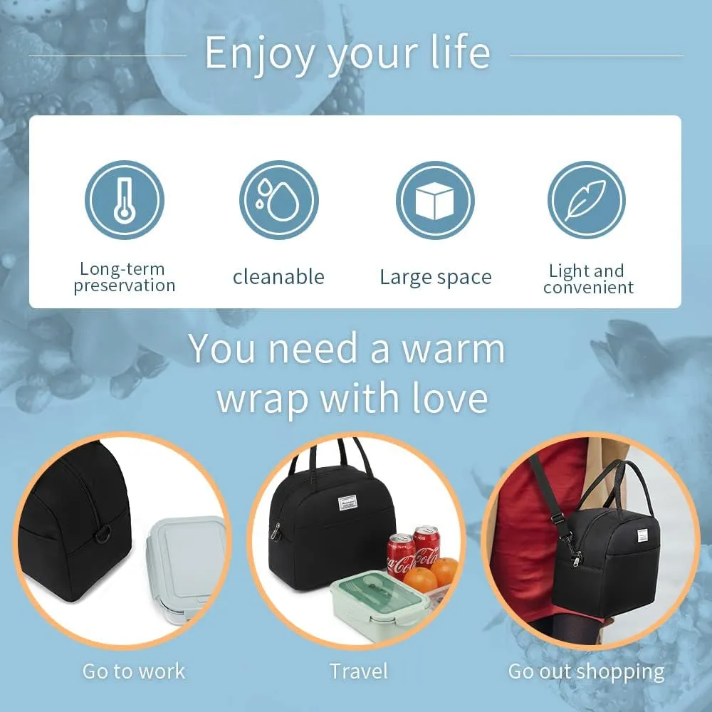 Waterproof Lunch Bag, Lunch Tote Bag for Work Picnic Beach or Travel