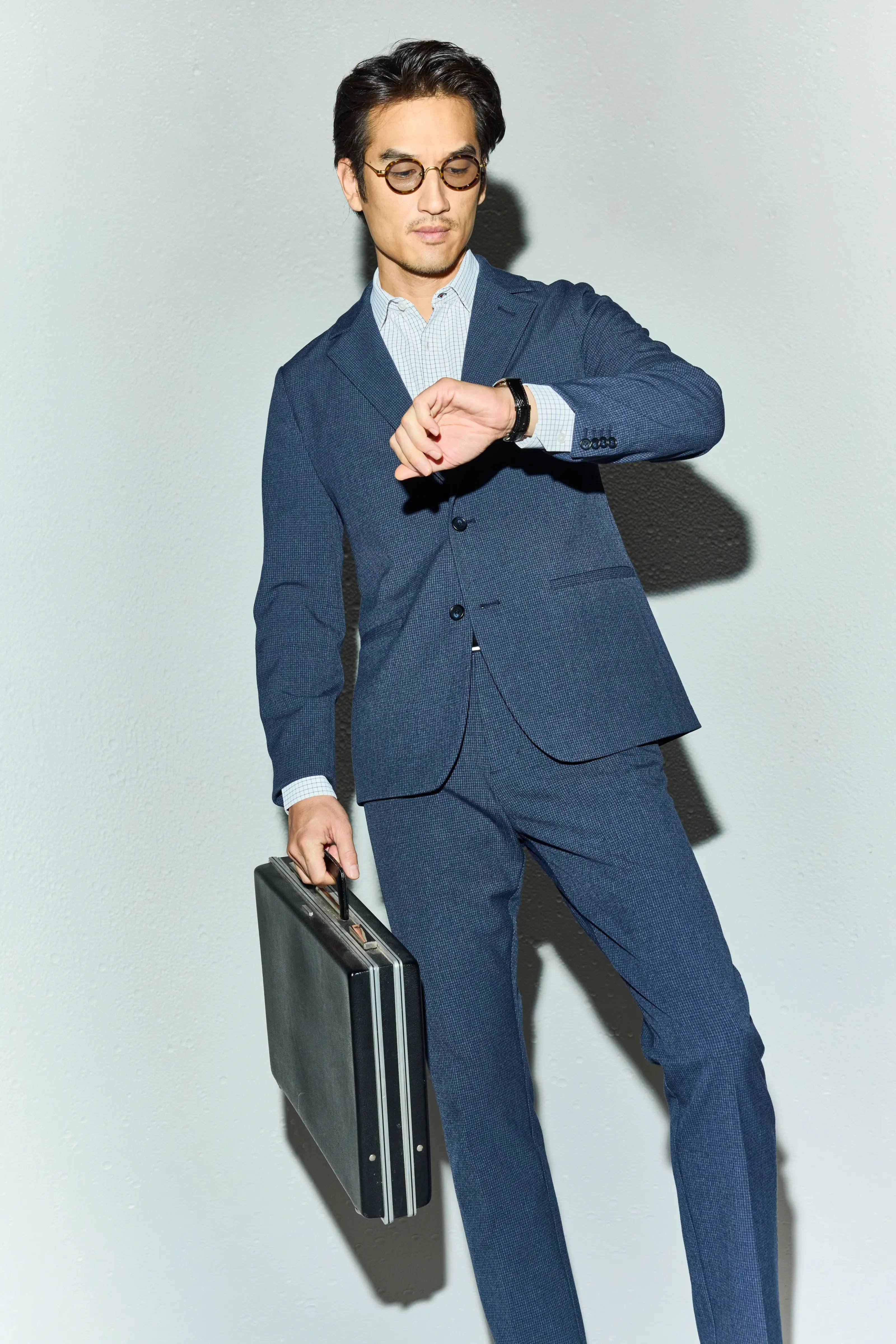 Watson Suit Pant - Navy Gun Check