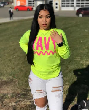 Wavy | Neon Yellow Long Sleeve Tee