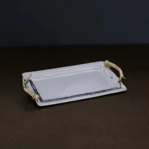 Western Antler Emerson Long Rectangular Tray with Gold Handles