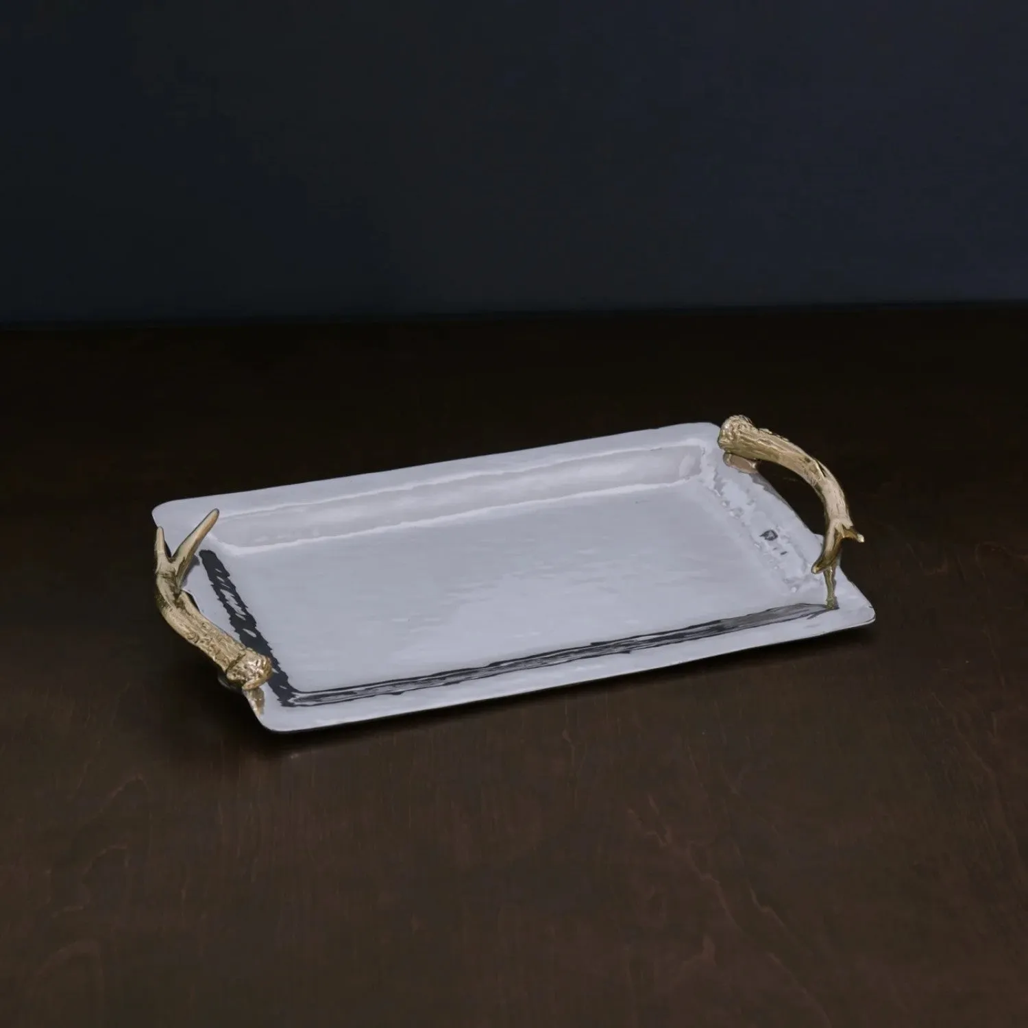 Western Antler Emerson Long Rectangular Tray with Gold Handles