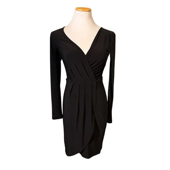 WHBM Faux Wrap Little Black Dress