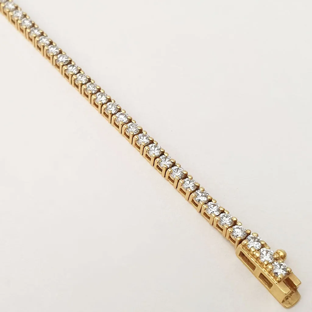White Diamond 18ct Yellow Gold Tennis Bracelet