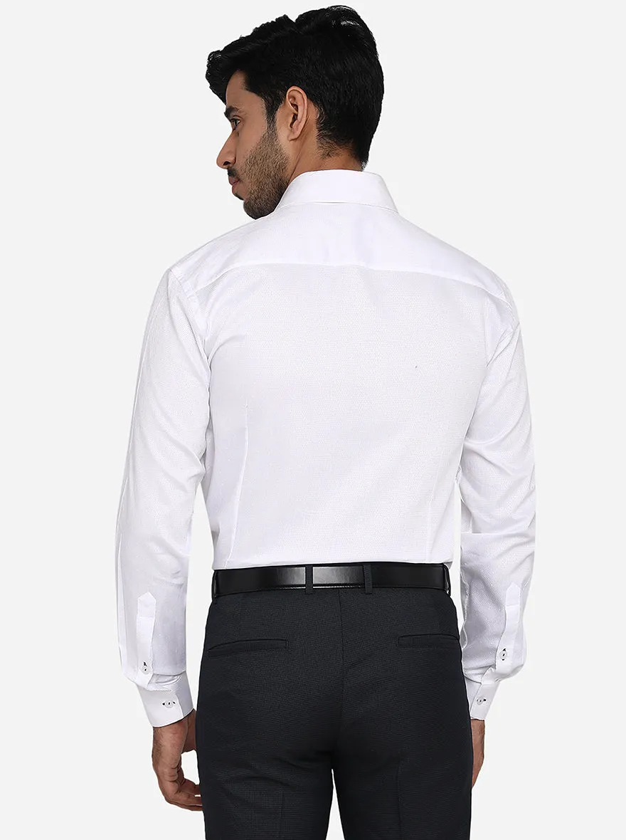White Dobby Slim Fit Formal Shirt | Metal